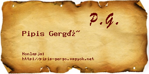 Pipis Gergő névjegykártya